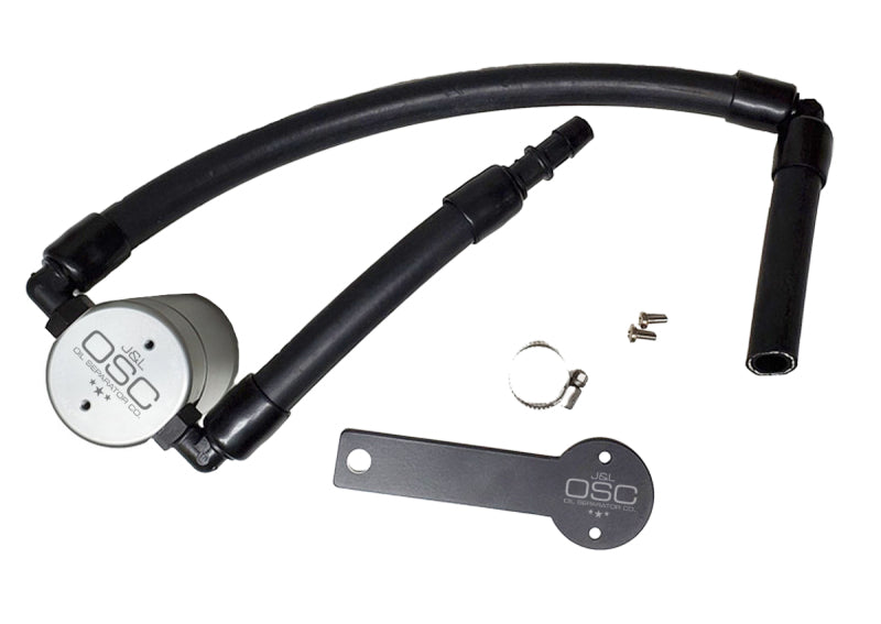 J&L 18-22 Kia Stinger GT 3.3TT Passenger Side Oil Separator 3.0 - Clear Anodized-Oil Separators-J&L