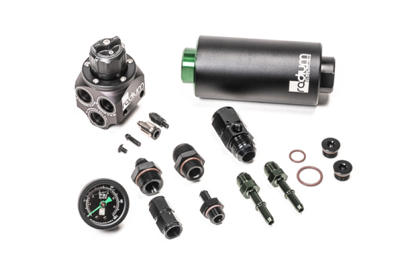 RAD20-0932-05-Radium Engineering 01-06 BMW E46 M3 Fuel Pressure Regulator & Fuel Filter Kit w/ Microglass Filter-Fuel Filters-Radium Engineering