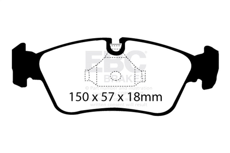 EBC DP51211NDX Bluestuff NDX front brake pad friction surface
