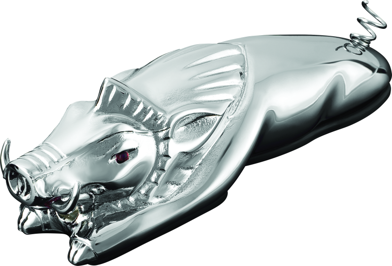 KUR9022-Kuryakyn Wild Boar Fender Ornament Chrome-Exterior Trim-Kuryakyn