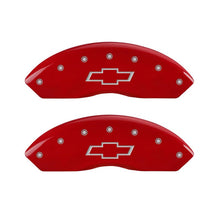 Load image into Gallery viewer, MGP 4 Caliper Covers Engraved Front &amp; Rear Bowtie Red finish silver ch-Caliper Covers-MGP