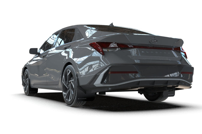 RALMF120-UR-BLK-GRY-Rally Armor 2024 Hyundai Elantra N Line Black Mud Flap w/ Grey Logo-Mud Flaps-Rally Armor