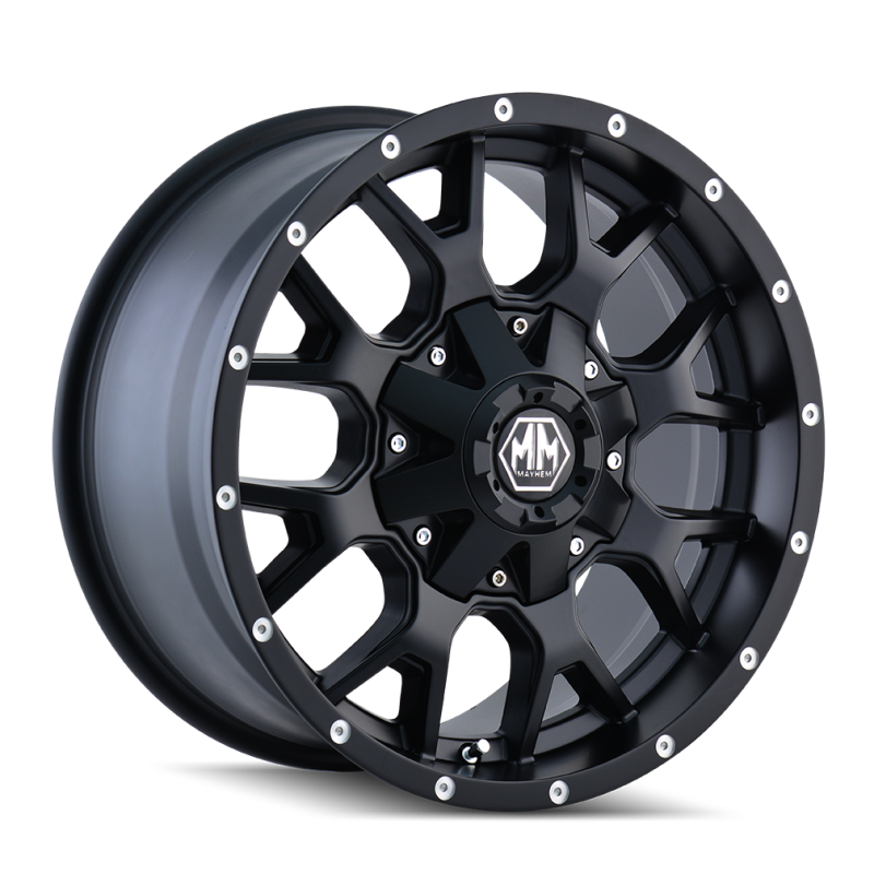 MAY8015-8937MB18-Mayhem 8015 Warrior 18x9 / 6x135 BP / 18mm Offset / 106mm Hub Matte Black Wheel-Wheels - Cast-Mayhem