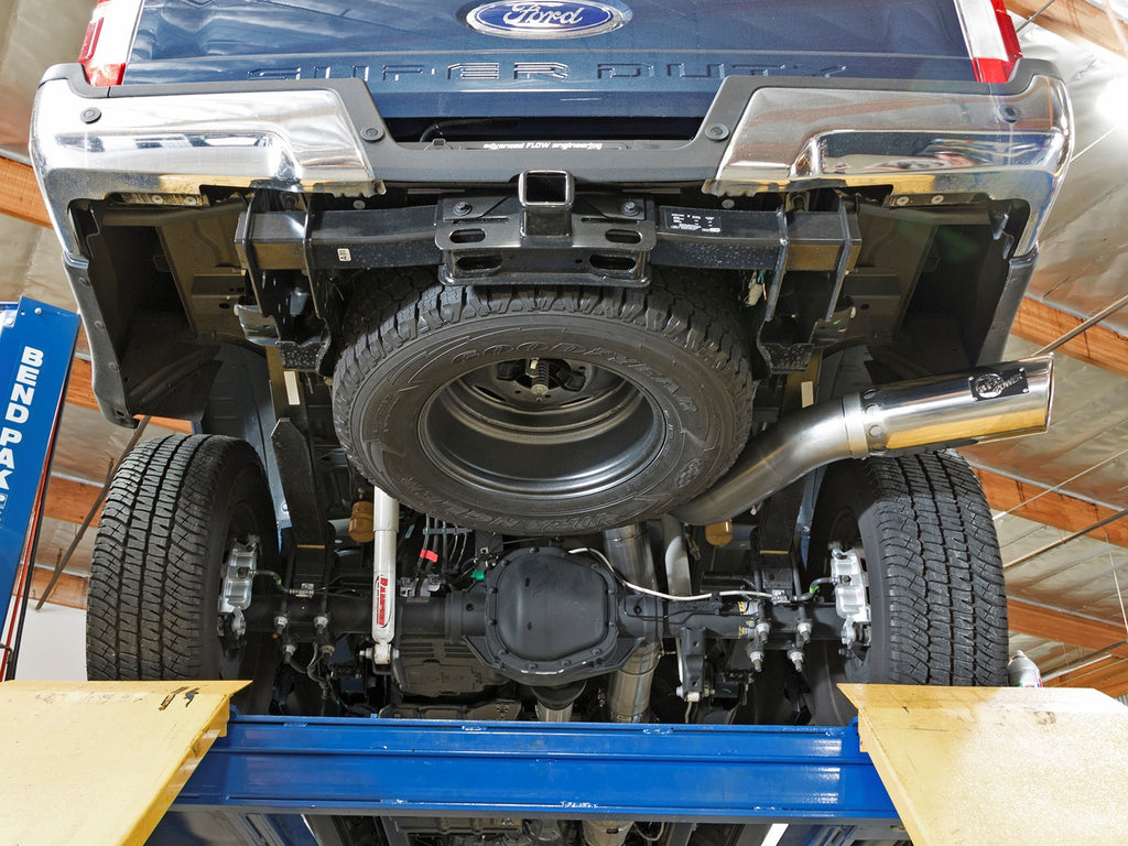 aFe aFe ATLAS 5in DPF-Back Alum Steel Exhaust System w/Polished Tip 2017 Ford Diesel Trucks V8-6.7L (td)