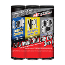 Load image into Gallery viewer, Maxima Synthetic Chain Guard Ultimate Chain Care Combo Kit 3-Pack Aerosol-Chain Oils and Cleaners-Maxima