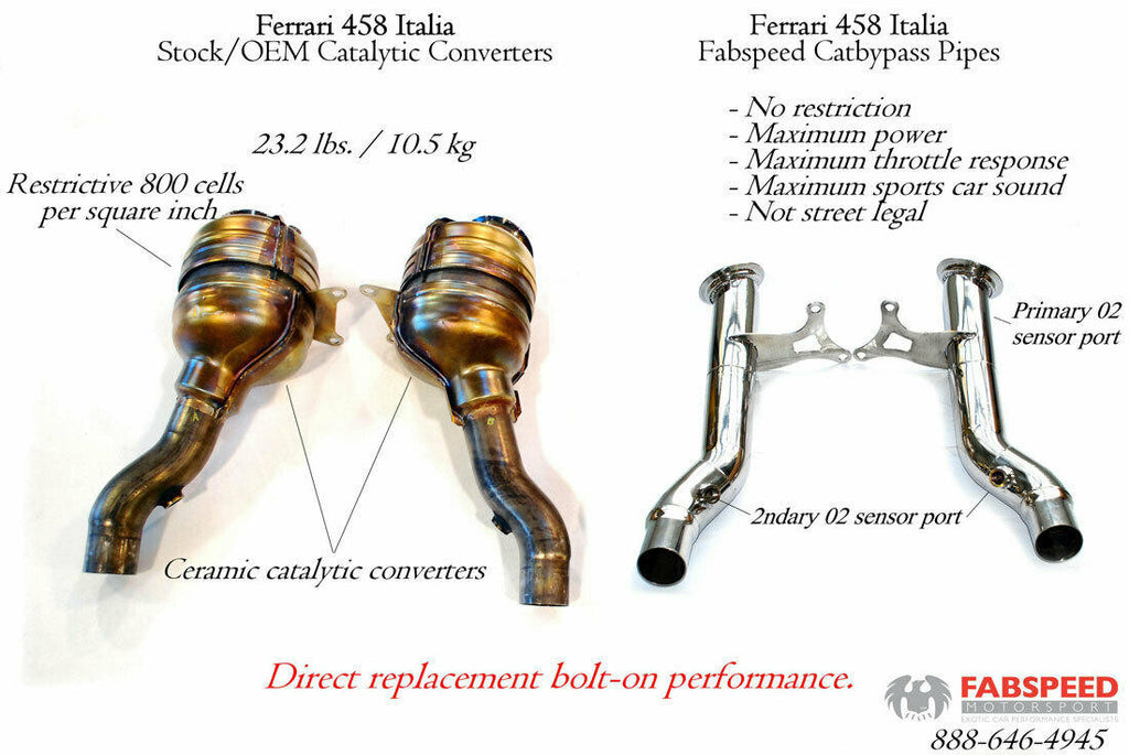 Fabspeed Motorsport Fabspeed Ferrari 458 Italia Cat Bypass Pipes 2010-2015