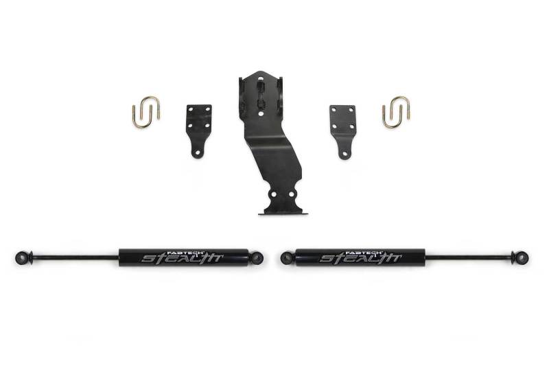Fabtech 17-20 Ford Superduty 4WD Stealth Dual Steering Stabilizer Kit - Black Ops Auto Works