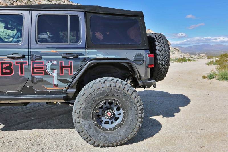 Fabtech 18-21 Jeep JL 4WD Rear Steel Tube Fenders - Textured Black - Black Ops Auto Works