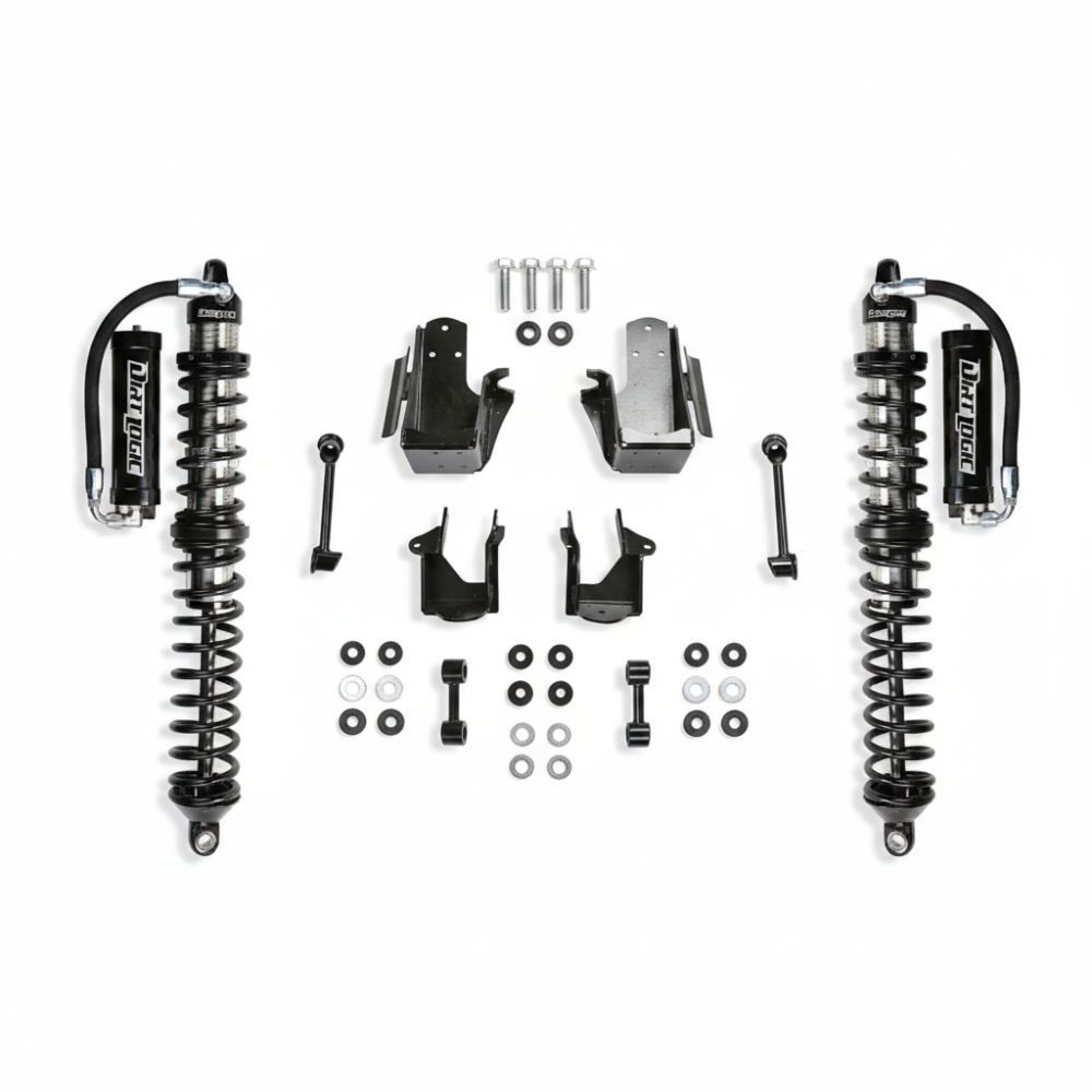 Fabtech coilover mount kit installed on Jeep JL/JT frame