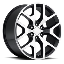 Load image into Gallery viewer, Factory Reproductions FR 44 GMC Sierra Replica GBM 24x10 +31 6x139.7mm 78.1mm Gloss Black Machined Face – wheel product image
