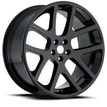 Load image into Gallery viewer, Factory Reproductions FR 64 Jeep Viper GB 20x9 +35 5x127mm 71.5mm Gloss Black – wheel product image