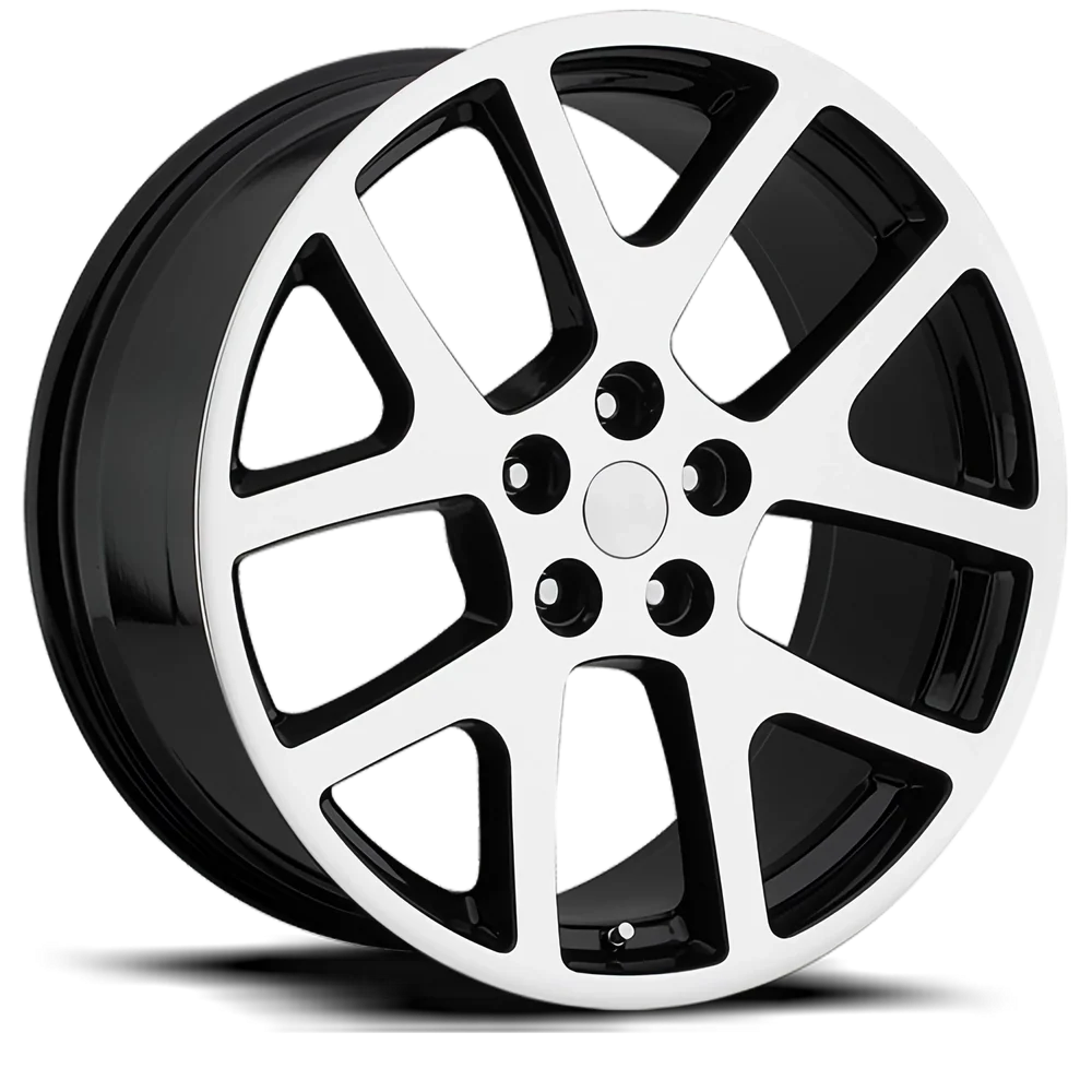 Factory Reproductions FR 64 LX Viper GBM 22x9 +18 5x115mm 71.5mm Gloss Black Machined Face – wheel product image