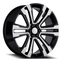 Load image into Gallery viewer, Factory Reproductions FR 72 2017 GMC Denali Replica GBM 26x10 +30 6x139.7mm 78.1mm Gloss Black Machined Face – wheel product image