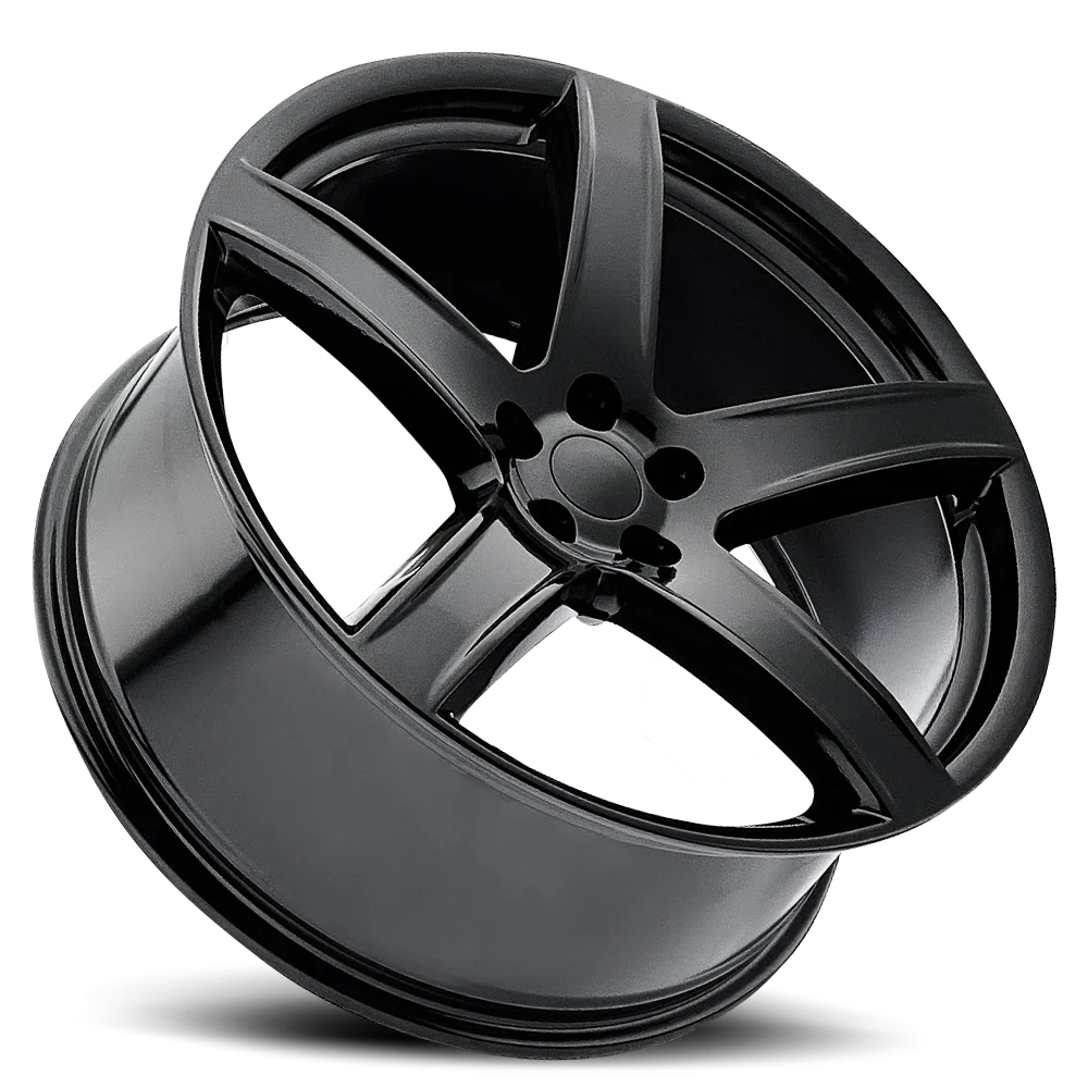 Factory Reproductions FR 77 Dodge Hellcat HC2 Replica GB 20x9.5 +18 5x115mm 71.5mm Gloss Black – alternate angle 2