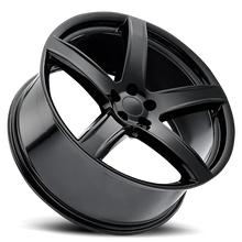 Load image into Gallery viewer, Factory Reproductions FR 77 Dodge Hellcat HC2 Replica GB 20x9.5 +18 5x115mm 71.5mm Gloss Black – alternate angle 2