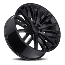 Load image into Gallery viewer, Factory Reproductions FR 97 GM Split 6 Spoke Replica GB 22x9 +28 6x139.7mm 78.1mm Gloss Black – alternate angle 2