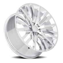 Load image into Gallery viewer, Factory Reproductions FR 97 GM Split 6 Spoke Replica CH 20x9 +28 6x139.7mm 78.1mm Chrome – alternate angle 2