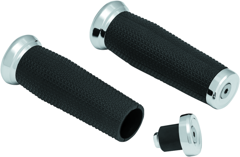 KUR5946-Kuryakyn Thresher Grip Metric Chrome-Grips-Kuryakyn