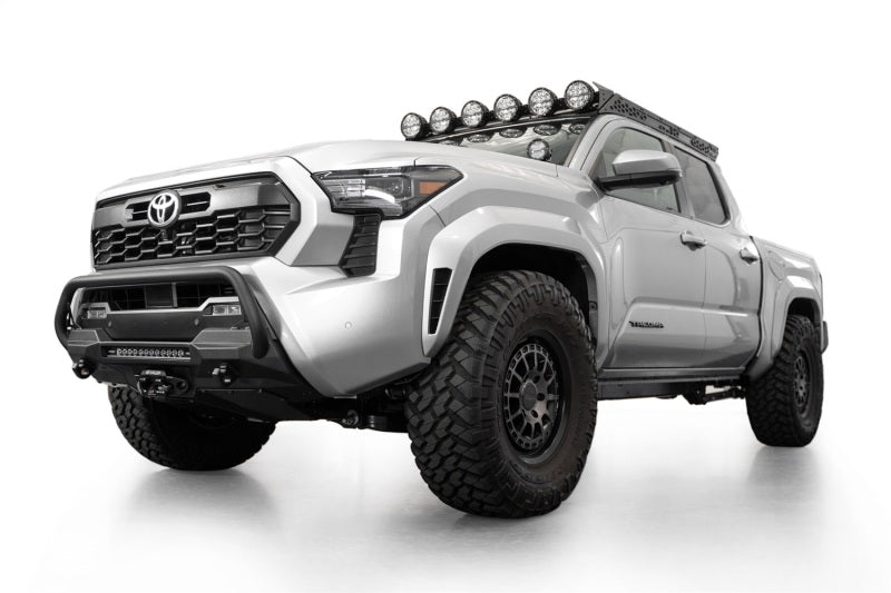 ADDF6703512601NA-ADD 2024+ Toyota Tacoma Stealth Center Mount Winch Front Bumper w/ Top Hoop-Bumpers - Steel-Addictive Desert Designs