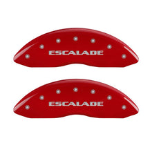 Load image into Gallery viewer, MGP35015SESCRD-MGP 4 Caliper Covers Engraved Front &amp; Rear Escalade Red finish silver ch-Caliper Covers-MGP