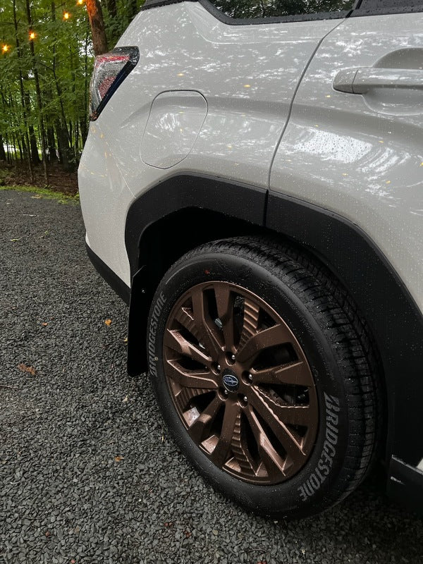 RALMF132-UR-BLK-MBK-Rally Armor 2025 Subaru Forester Black UR Mud Flap w/Metallic Black Logo-Mud Flaps-Rally Armor