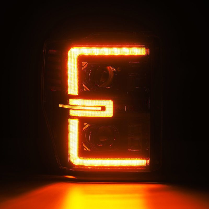 ARX880313-AlphaRex 08-10 Ford F250-550 LUXX-Series LED Projector Headlights Alpha-Blk w/Activ Light/Seq Signal-Headlights-AlphaRex