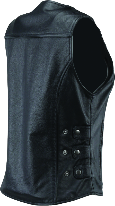 RIV094412-River Road Plains Leather Vest Black Womens - Small-Vests-River Road