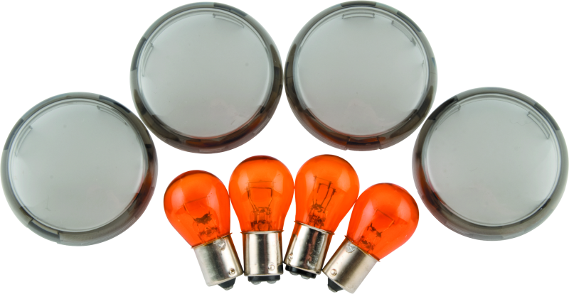 BKC482543-Bikers Choice 00-10 FXST FXD Smoked Turn Signal Lens & Amber Bulb Kit Replaces H-D 69304-02-Lights Corner-Bikers Choice