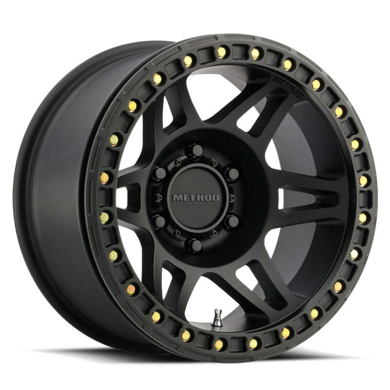 MRWMR10679080544B-Method MR106 Beadlock 17x9 -44mm Offset 8x6.5 130.81mm CB Matte Black w/BH-H36125 Wheel-Wheels - Cast-Method Wheels