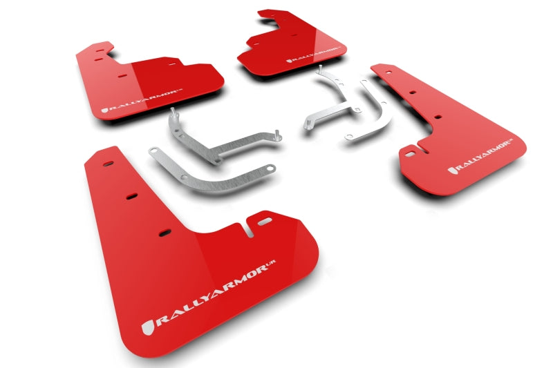 Rally Armor 2024 Subaru Impreza Red UR Mud Flap w/ White Logo-Mud Flaps-Rally Armor
