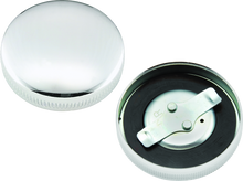 Load image into Gallery viewer, BKC490446-Bikers Choice 36-E73 Chrome Early Nonvent Gas Cap Fatbob Tank Left Side Replaces H-D 61103-65-Fuel Caps-Bikers Choice