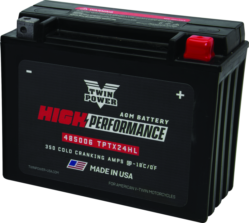 TWP485006-Twin Power YTX-24HL High Performance Battery Replaces H-D 66010-82A Made in USA-Batteries-TwinPower