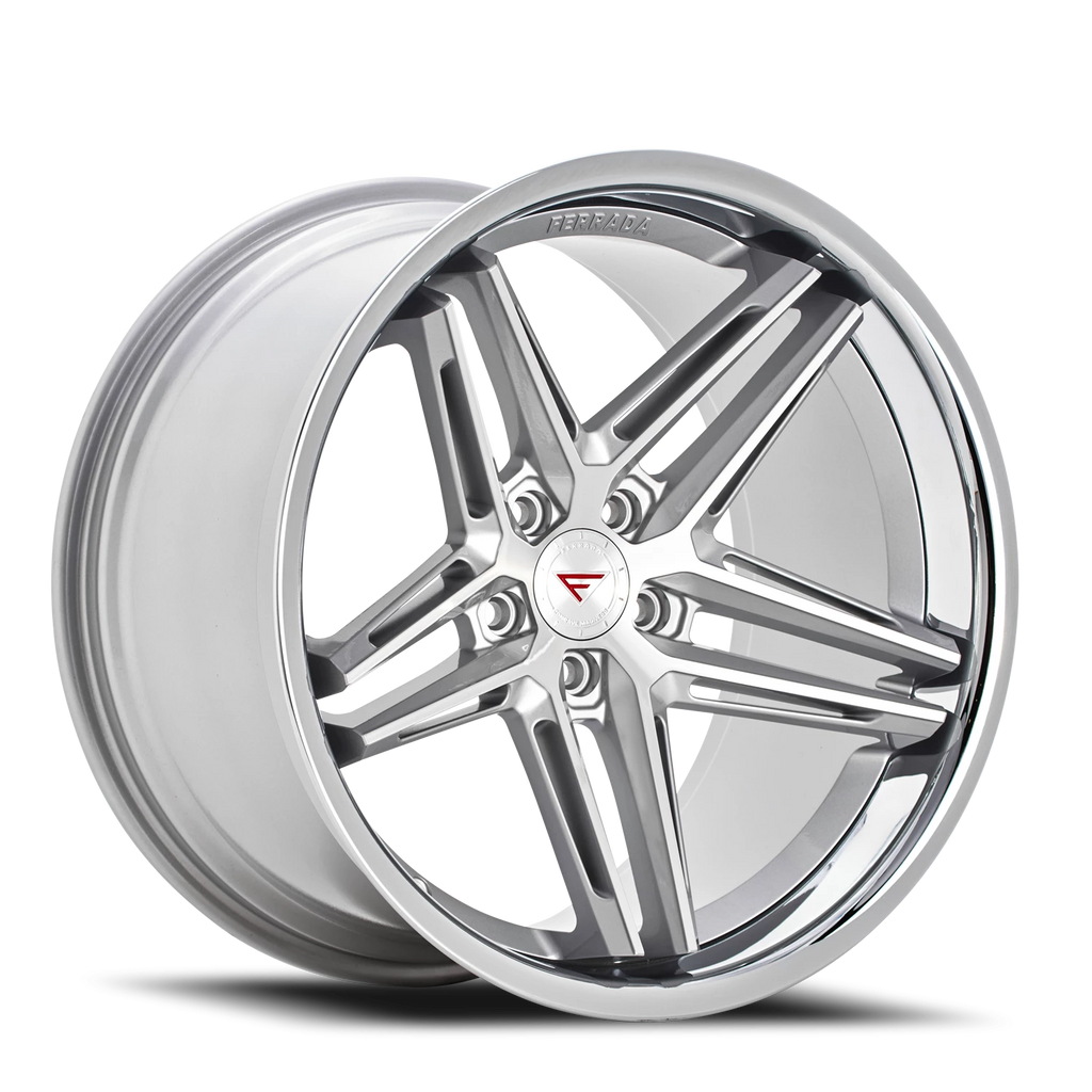 Ferrada CM1 MS 20x10 +40 5x120mm 72.56mm Machined Silver Chrome Lip - Ferrada Wheels CM120105120MS40