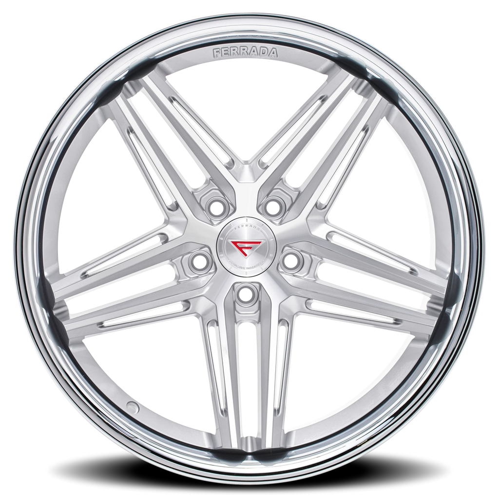Ferrada CM1 MS 20x10 +40 5x120mm 72.56mm Machined Silver Chrome Lip - Ferrada Wheels CM120105120MS40