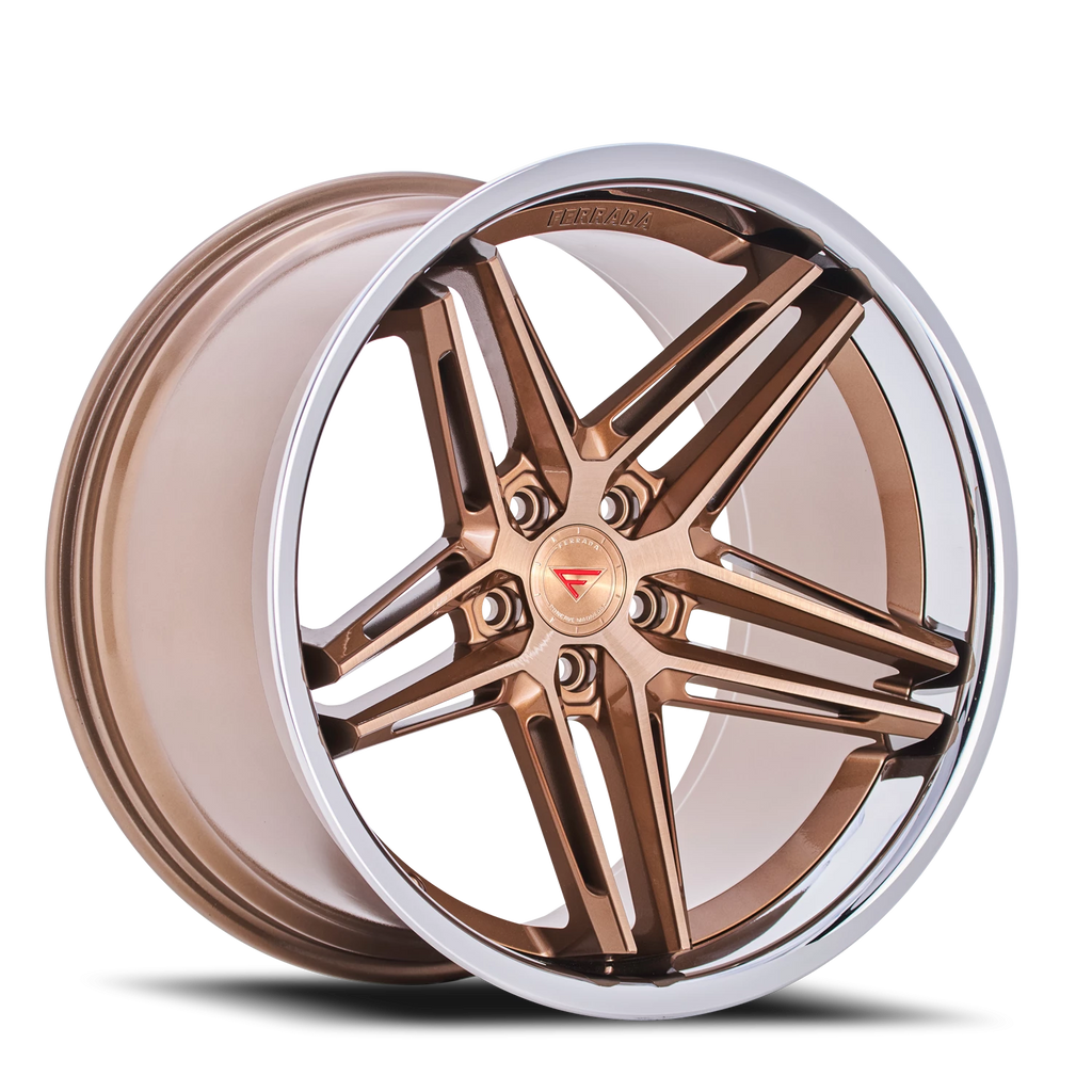 Ferrada CM1 BCP 20x12 +20 5x114mm 73.1mm Brushed Cobre Chrome Lip - Ferrada Wheels CM120125114BCP20