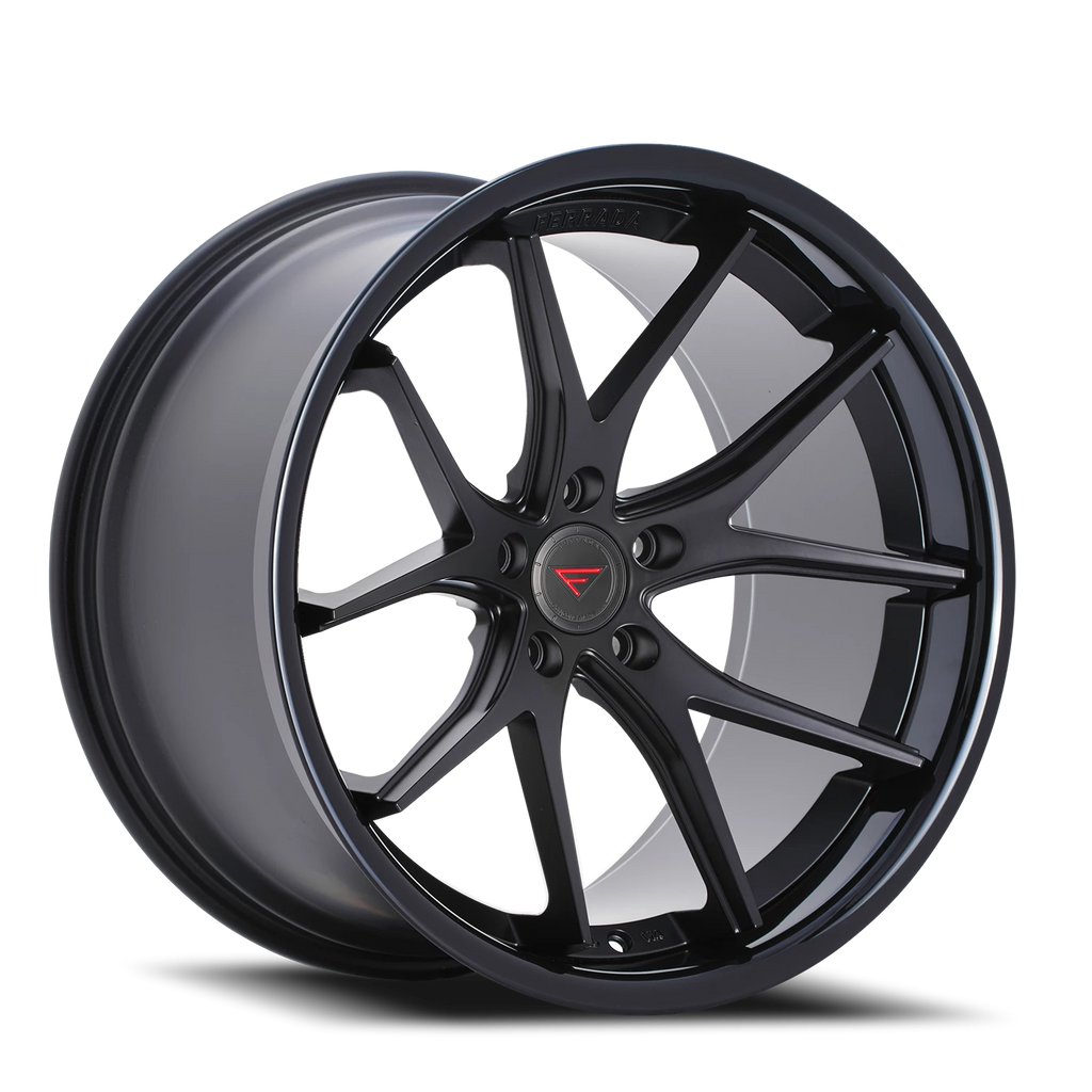 Ferrada FR2 MB 19x10.5 +45 5x112mm 66.56mm Matte Black Gloss Black Lip - Ferrada Wheels FR2191055112MB45