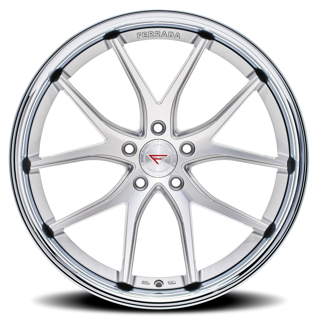 Ferrada FR2 MS 19x9.5 +40 5x114mm 73.1mm Machined Silver Chrome Lip - Ferrada Wheels FR219955114MS40