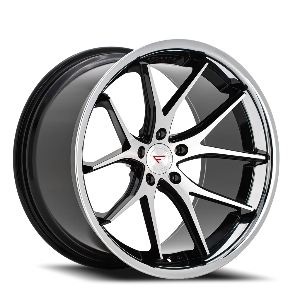 Ferrada FR2 MA 20x10 +40 5x114mm 73.1mm Machined Black Chrome Lip - Ferrada Wheels FR220105114MA40