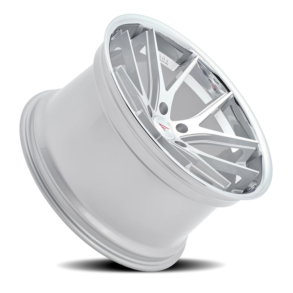 Ferrada FR2 MS 20x10.5 +28 5x120mm 74.1mm Machined Silver Chrome Lip - Ferrada Wheels FR2201055120MS28