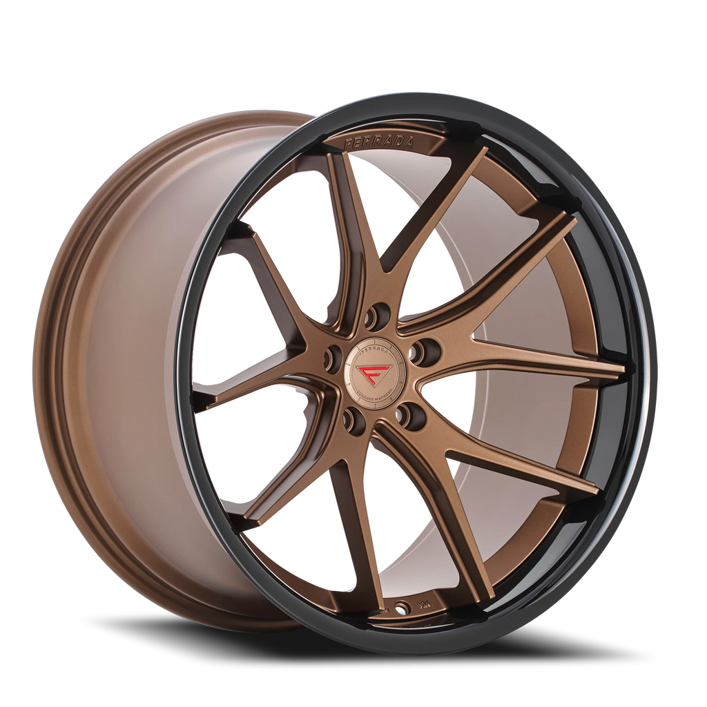 Ferrada FR2 BZ 22x10.5 +28 5x127mm 71.6mm Matte Bronze Gloss Black Lip - Ferrada Wheels FR2221055127BZ28
