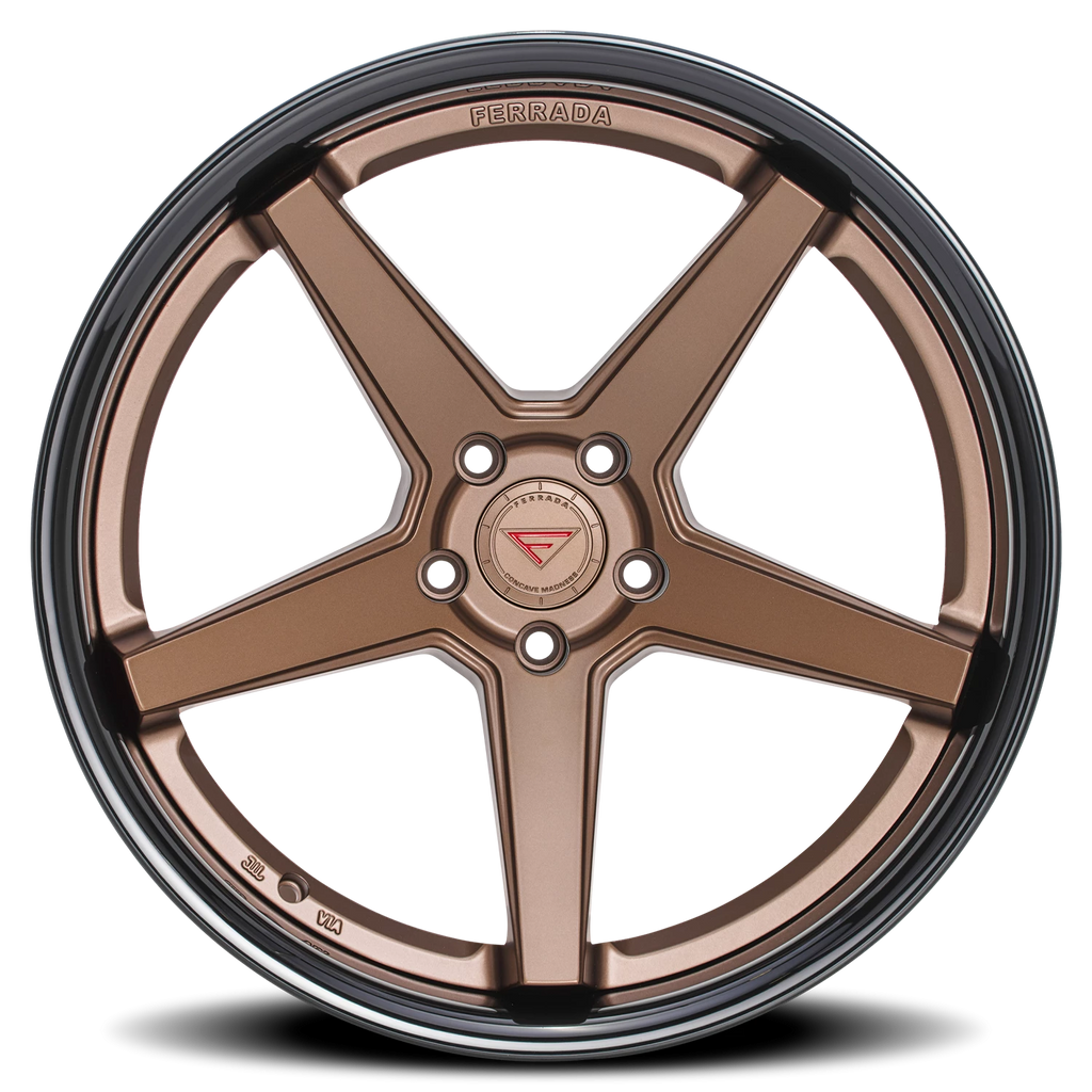 Ferrada FR3 BZ 19x10.5 +45 5x112mm 66.56mm Matte Bronze Gloss Black Lip - Ferrada Wheels FR3191055112BZ45