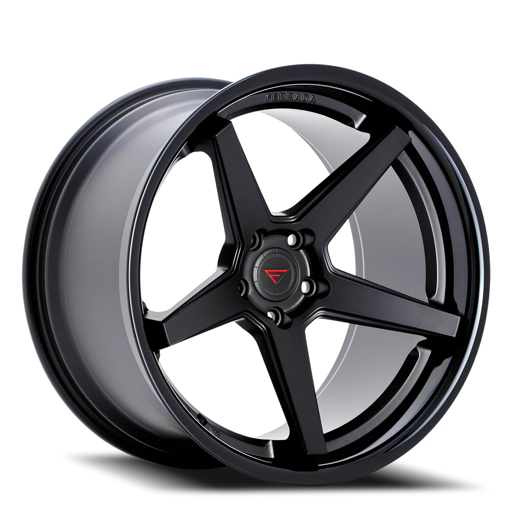 Ferrada FR3 MB 19x9.5 +45 5x112mm 66.56mm Matte Black Gloss Black Lip - Ferrada Wheels FR319955112MB45