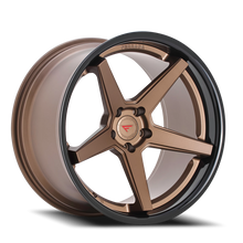 Load image into Gallery viewer, Ferrada FR3 BZ 20x10.5 +38 5x112mm 66.56mm Matte Bronze Gloss Black Lip - Ferrada Wheels FR3201055112BZ38