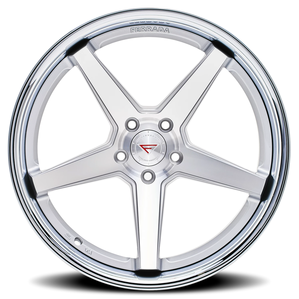 Ferrada FR3 MS 22x10.5 +42 5x114mm 73.1mm Machined Silver Chrome Lip - Ferrada Wheels FR3221055114MS42
