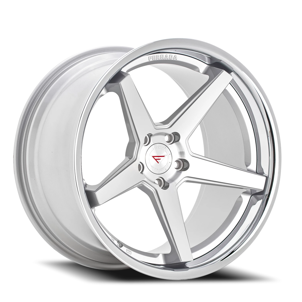 Ferrada FR3 MS 22x9 +35 5x114mm 73.1mm Machined Silver Chrome Lip - Ferrada Wheels FR32295114MS35