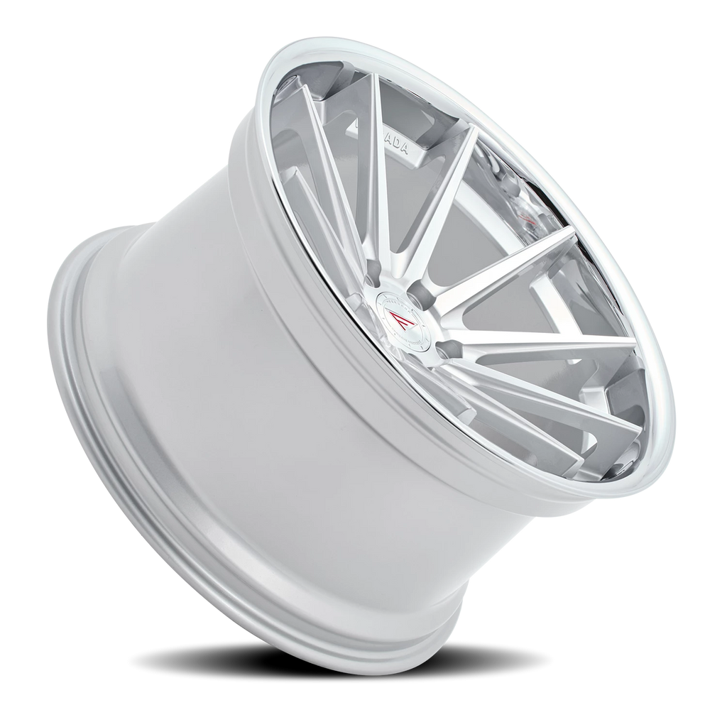 Ferrada FR4 MS 20x10 +28 5x112mm 66.56mm Machined Silver Chrome Lip - Ferrada Wheels FR420105112MS28