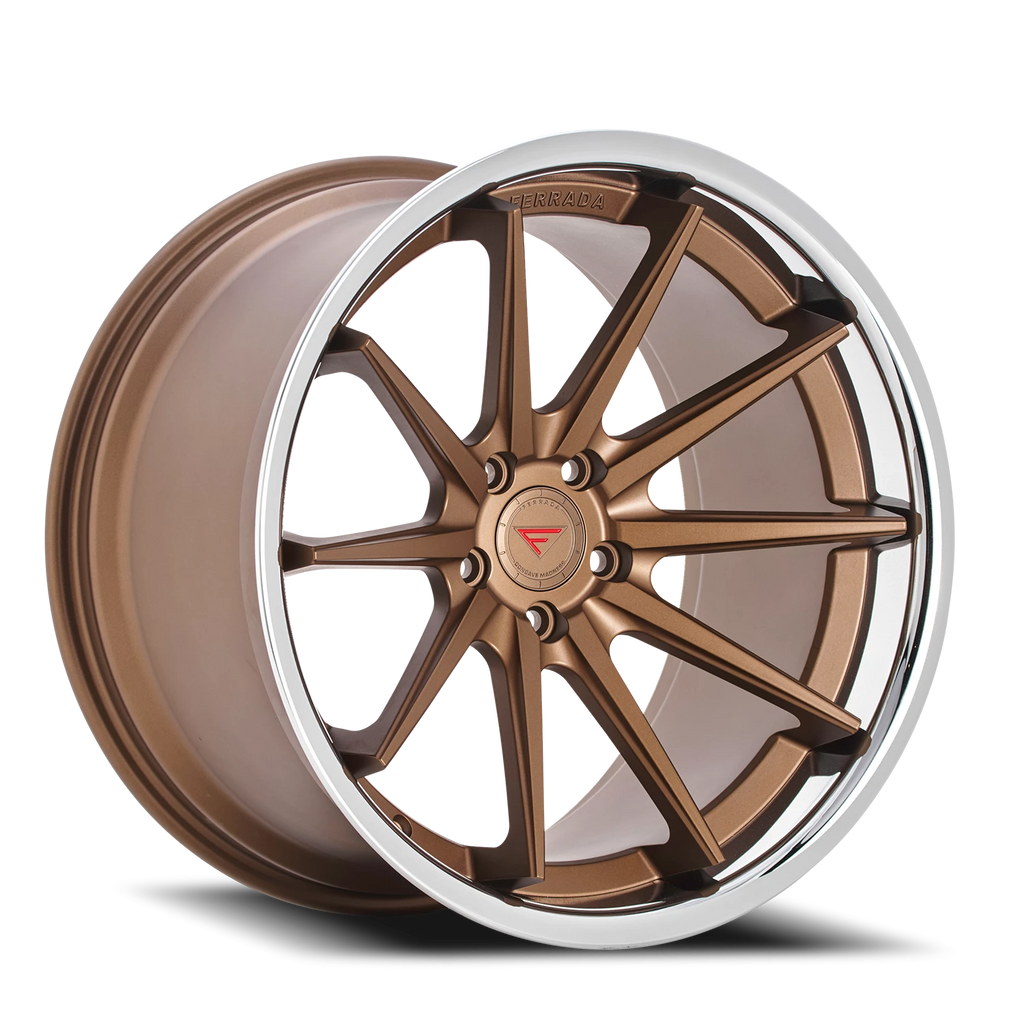 Ferrada FR4 BZ 20x10.5 +25 5x112mm 66.56mm Matte Bronze Gloss Black Lip - Ferrada Wheels FR4201055112BZ25