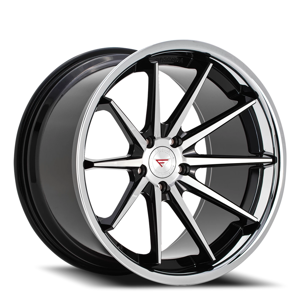 Ferrada FR4 MA 22x9 +35 5x114mm 73.1mm Machined Black Chrome Lip - Ferrada Wheels FR42295114MA35