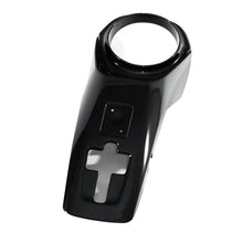 Load image into Gallery viewer, Ferrari 488 carbon fiber rear engine oil cover viewed head on with the round aperture and cross cut out aligned