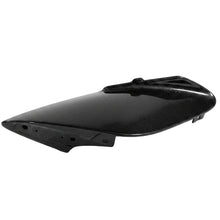 Load image into Gallery viewer, Ferrari 488 carbon fiber side intake fin outer face at an angle with the lower mounting flange and vent detail in view